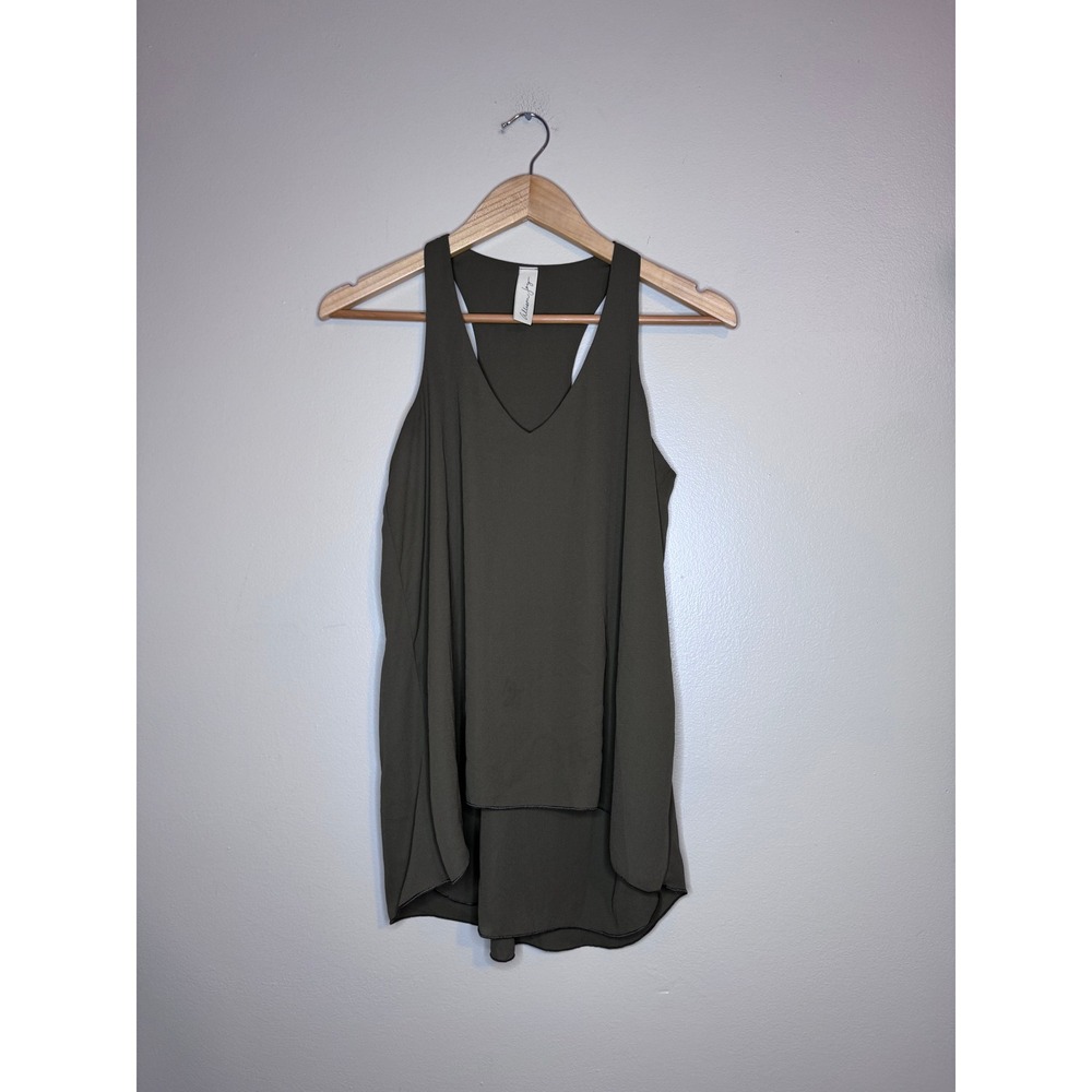 Allison Joy Olive Green Racerback Tank Blouse‎ XS Flowy